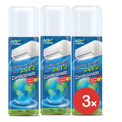 3 Espumas De Limpeza Para Ar Condicionado 300ml Ar Da Terra