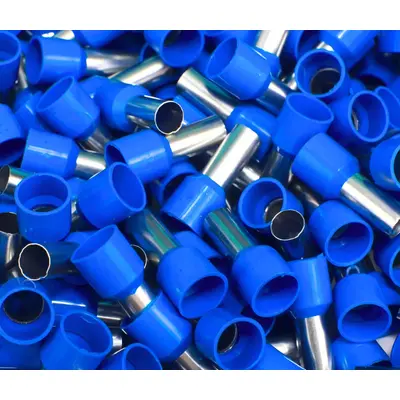 200x Terminal Tubular Ilhos 2,5mm Pre Isolado (200pçs) Terminal Tubolar Ilhós Azul 2.5mm