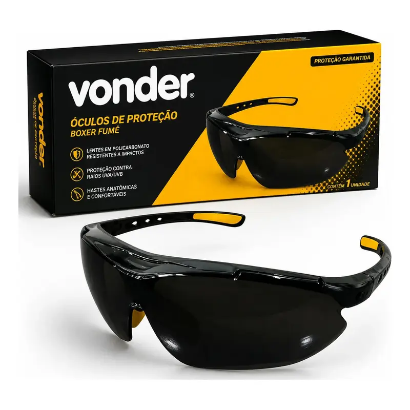 Óculos Epi Vonder Boxer Trabalho Lazer Lente Fumê