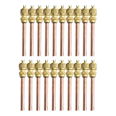 20x Válvulas Serviço Schrader 1/4 50mm Cobre Refrigeração