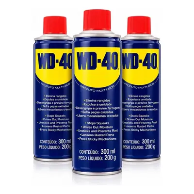 3 Und Wd40 Spray Produto Multiuso Lubrifica Desengripa 300ml