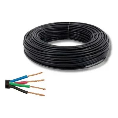 Cabo Flexível Pp 4x1,5mm Extensão Rolo Com 50 Metros Cor Preto