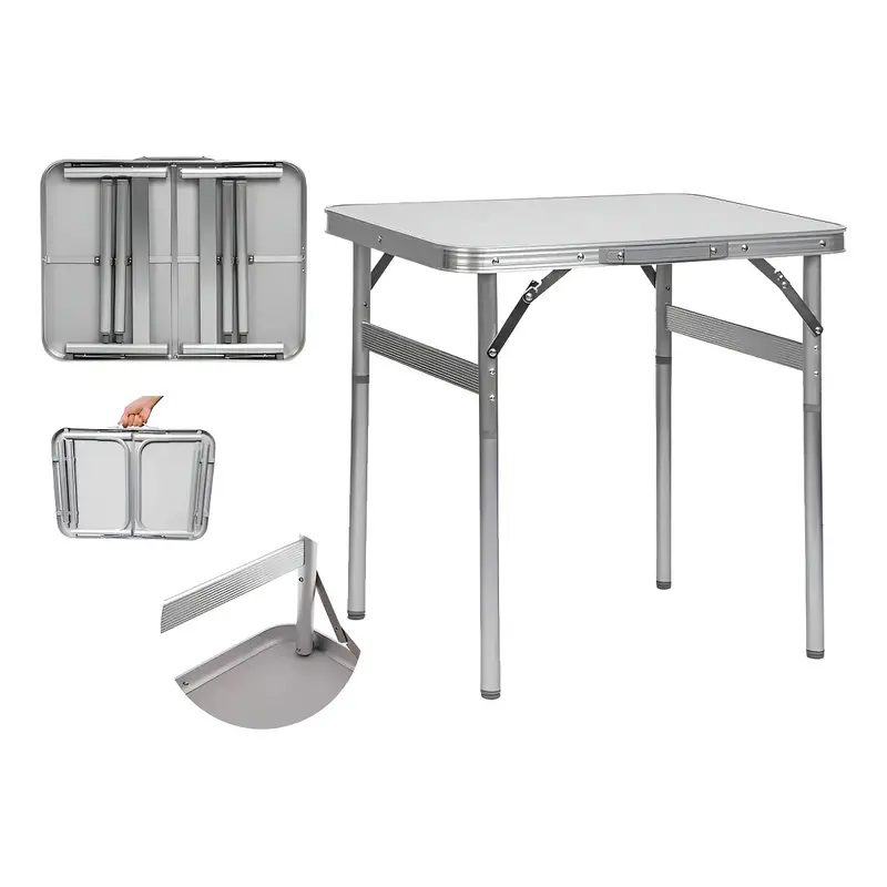 Mesa Dobrável Alumínio 60x45 Cm Vira Maleta Palisad Com Alça Portatil Camping Churrasco