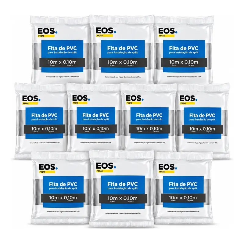 Kit 10 Fita Pvc Branca Instalação Ar Condicionado Eos