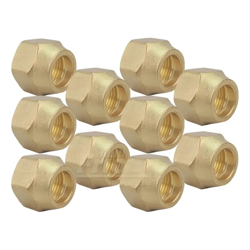 Kit Com 10 Porcas Curta Forjada 1/4 Sae Flange Tubo Cobre