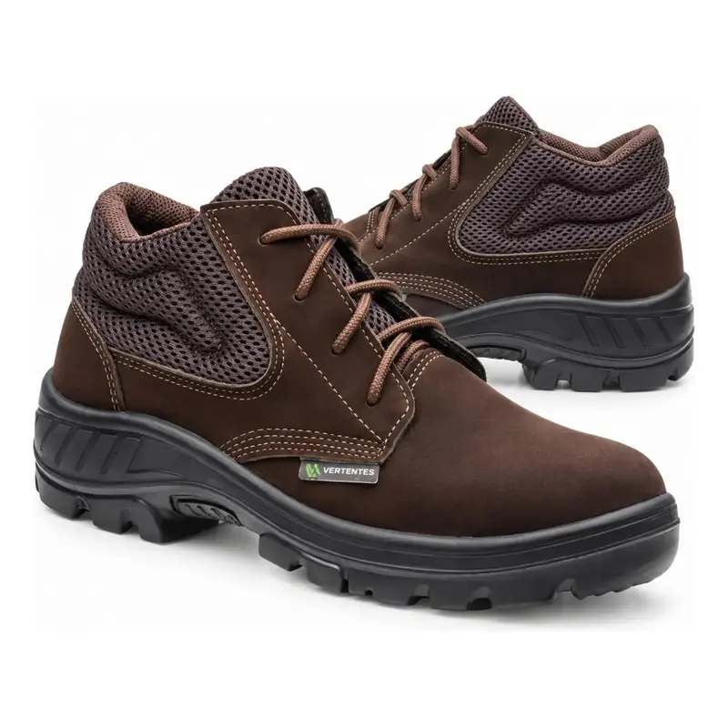 Bota Botina Segurança Marluvas Couro Nobuck Bico Pvc Coturno