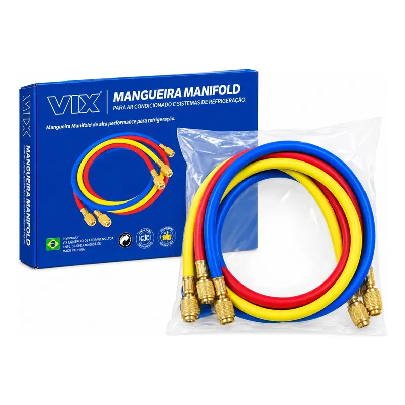 Jogo Mangueira Manifold 90cm R22 R134 R404 R407