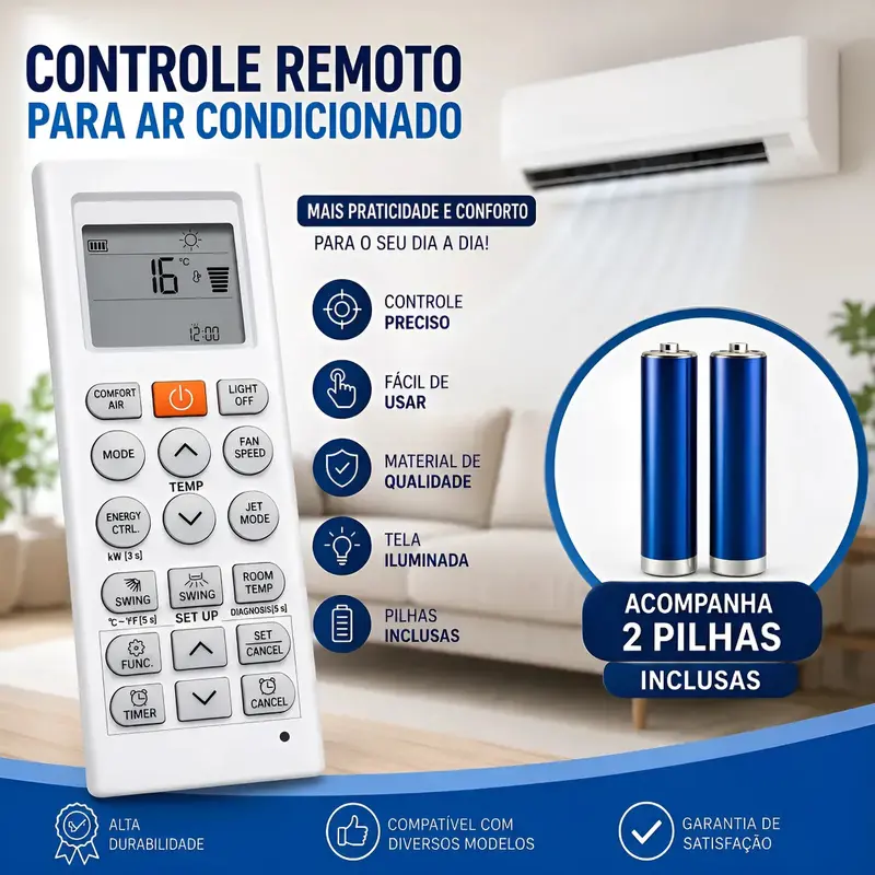 Controle Compatível LG Dual Inverter Ar Condicionado Split