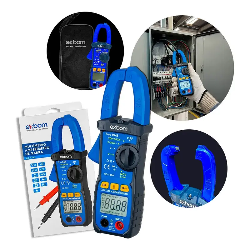 Alicate Amperímetro True Rms Automático Ncv