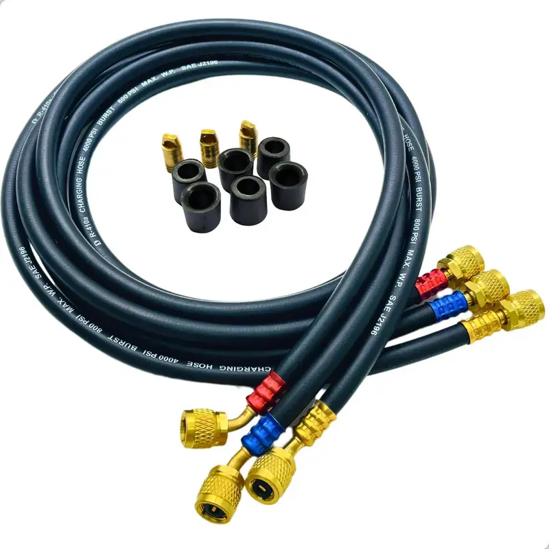 Conjunto Mangueira Manifold 150cm 5/16 R410 R32 Preta Premium Black Armz